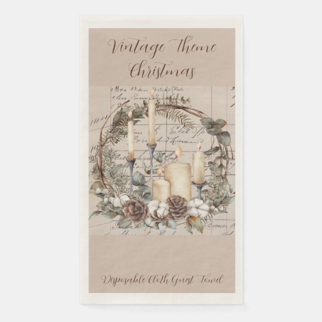 Guest Towel Set (50) Vintage Theme Christmas (Front)