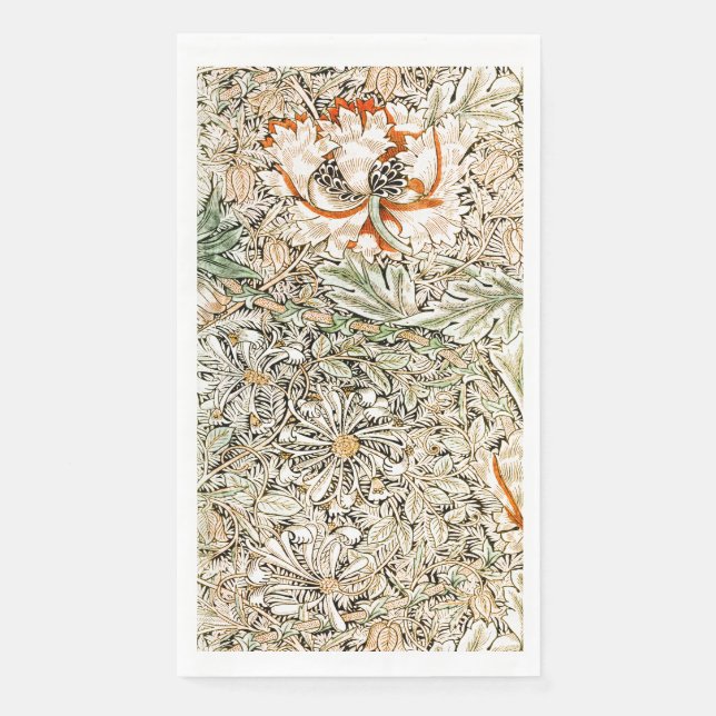 GUEST TOWEL : WILLIAM MORRIS : HONEYSUCKLE (Front)