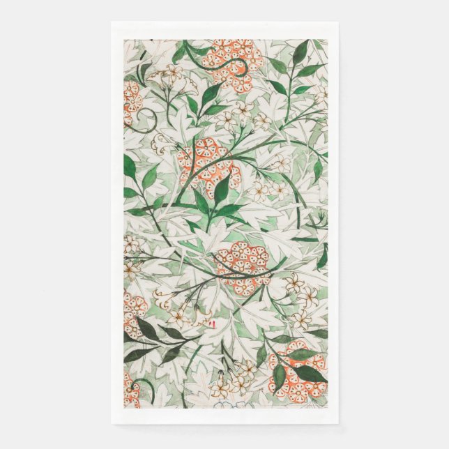 GUEST TOWEL : WILLIAM MORRIS : JASMINE  (Front)