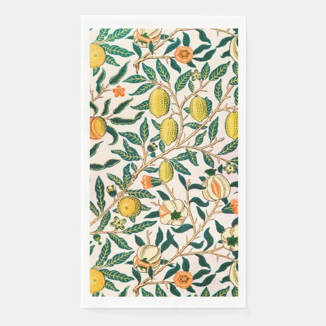 GUEST TOWEL : WILLIAM MORRIS : POMEGRANATES (Front)