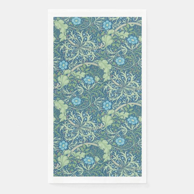 GUEST TOWEL : WILLIAM MORRIS : SEAWEED (Front)