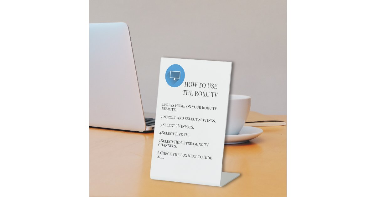 Guest Visitor Television TV Instructions Rental Pedestal Sign | Zazzle