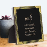 Guest Visitor WIFI information Password Gold Frame<br><div class="desc">This design was created though digital art. It may be personalized in the area provided by changing the photo and/or text. Or it can be customized by choosing the click to customize further option and delete or change the color the background, add text, change the text color or style, or...</div>