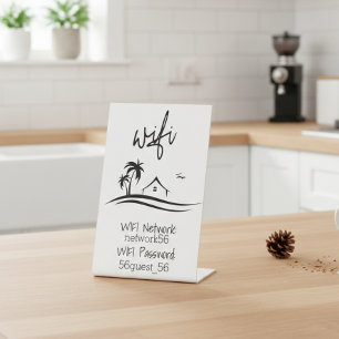 Guest Visitor WIFI information STR Rental Beach Pedestal Sign