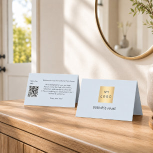 Guest welcome QR code blue hotel room card