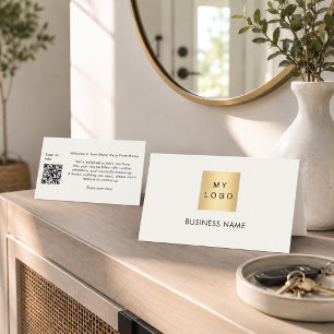 Guest welcome QR code off-white hotel room card