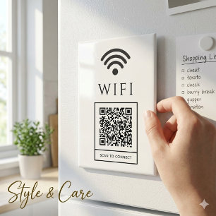 Guest WiFi Magnet Sign Scan QR for Fast Access