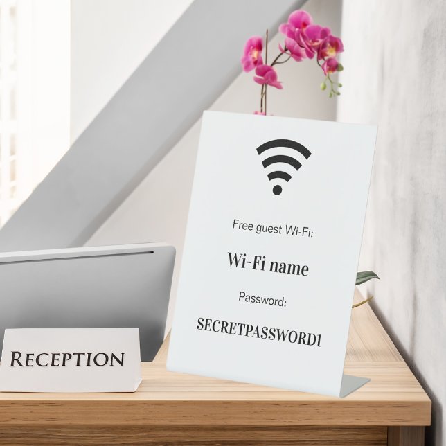 Guest wifi network password pedestal sign (Creator Uploaded)