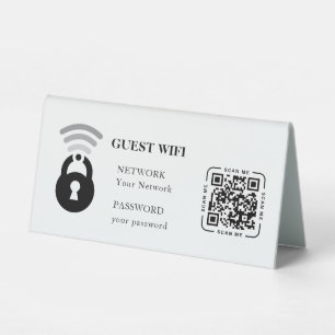 Guest Wifi Password and Network Business Table Tent