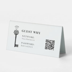 Guest Wifi Password and Network Business Table Tent