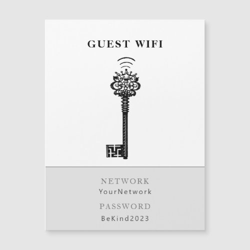 Guest Wifi Password and Network Fridge Magnet
