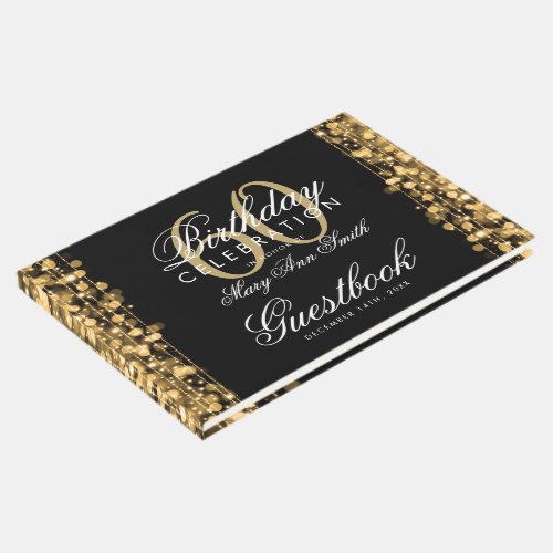 Guestbook 60th Birthday Party Sparkles Gold