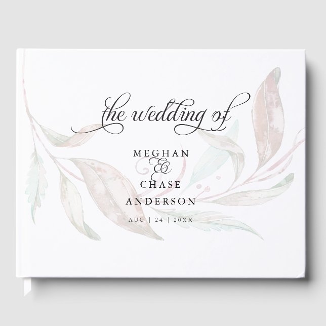 GUESTBOOK | Pastel Watercolor Wispy Foliage (Front)