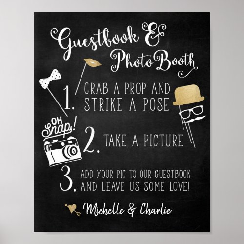 Guestbook Photo Booth Chalkboard Sign