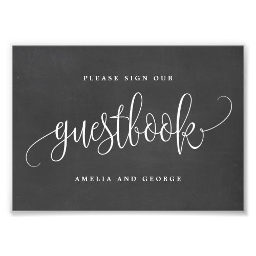Guestbook Sign Choose Your Size Chalkboard