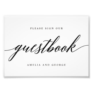 Guestbook Sign Choose Your Size Modern Script