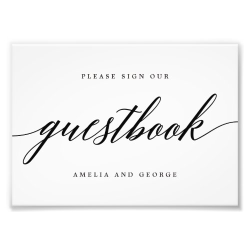 Guestbook Sign Choose Your Size Modern Script