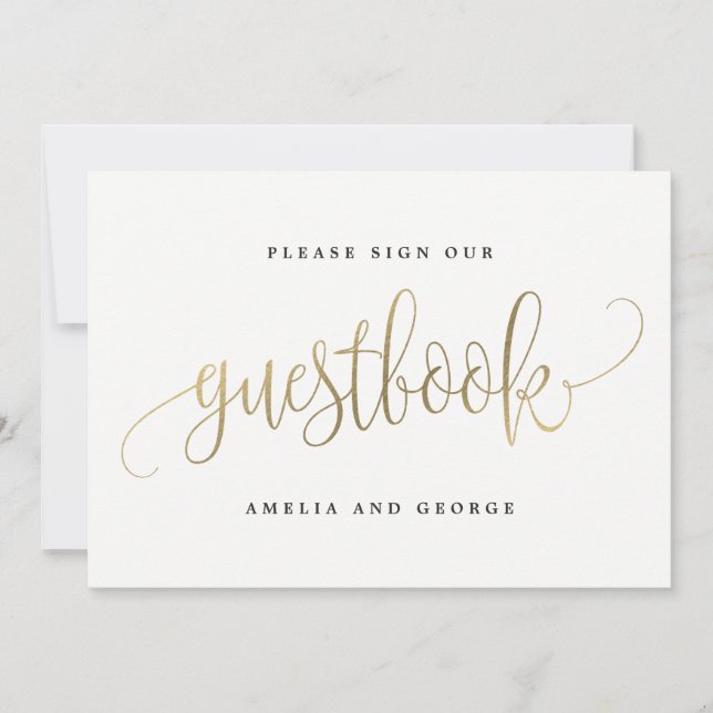 Guestbook Sign - Lovely Calligraphy Invitation (Front)