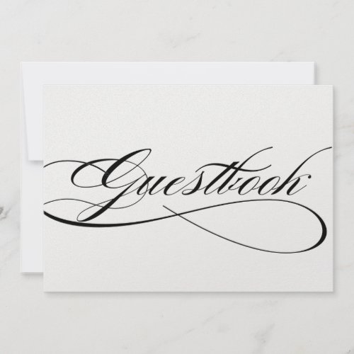 Guestbook signage for wedding in beautiful script invitation