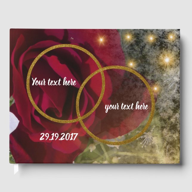 Guestbook,template,wedding,colorful+ craft,trendy guest book (Front)