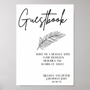Guestbook Wedding Sign Elegant Modern