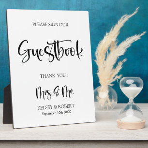 Guestbook Wedding sign Tabletop Plaque