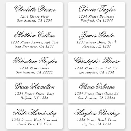 Guests Names Address Personalized Shipping Label