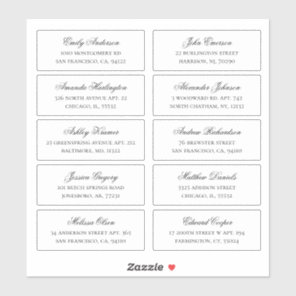 Guests names and address. Wedding shipping labels