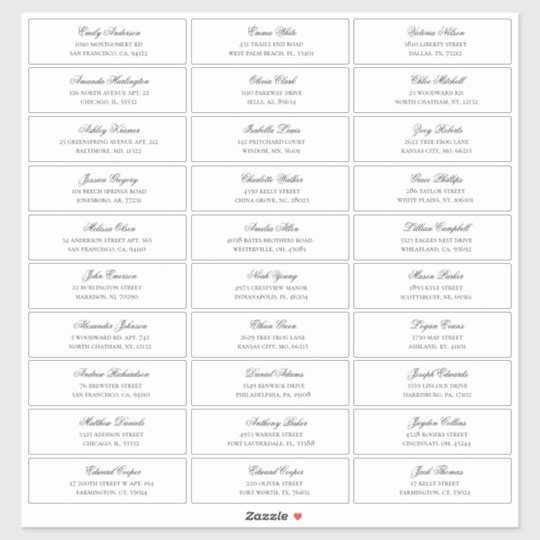 Guests names and address. Wedding shipping labels | Zazzle.com