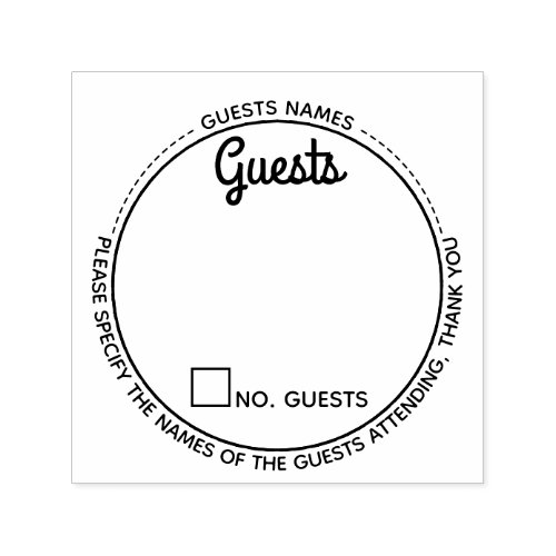 Guests names rsvp attendance modern party round self_inking stamp