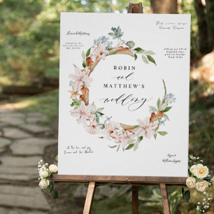 Guests Sign Around Wedding Earthy Blooms Sign
