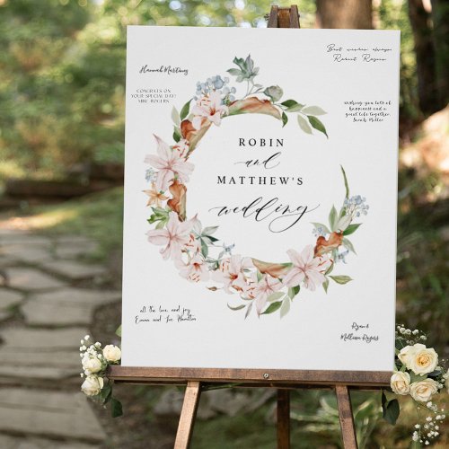 Guests Sign Around  Wedding Earthy Blooms Sign