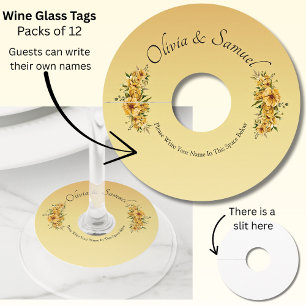 Guests Write Their Own Name  -  Wine Glass Tag