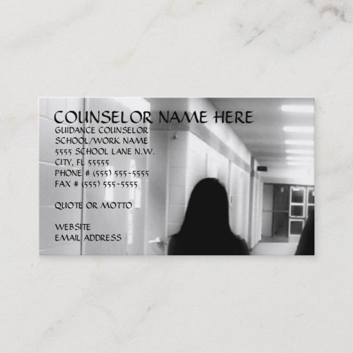 Customizable Guidance Counselor Business Card