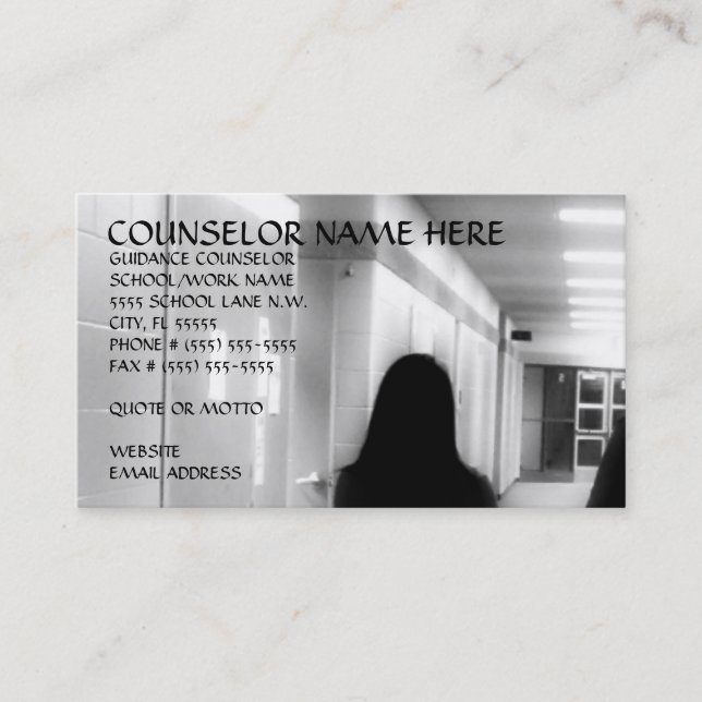 Guidance Counselor Business Card (Front)