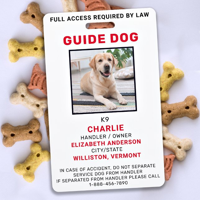 Guide Dog Service Dog Photo ID Badge (Creator Uploaded)