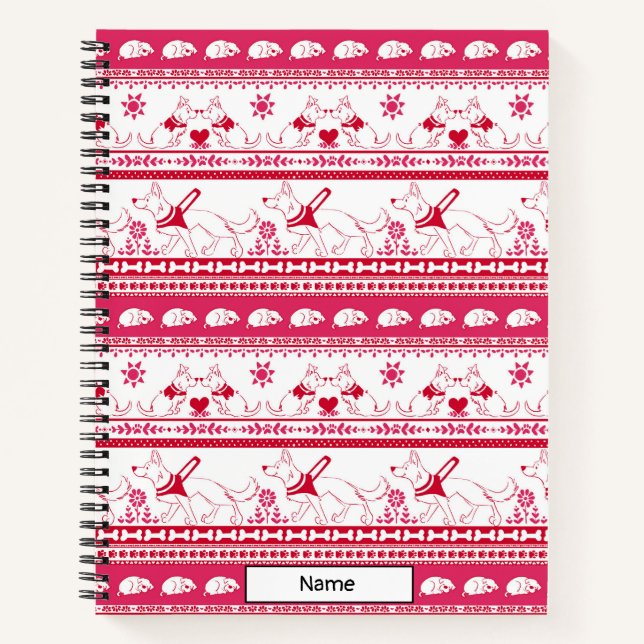 Guide Dog Tale German Shepherd - Red - Custom Notebook (Front)