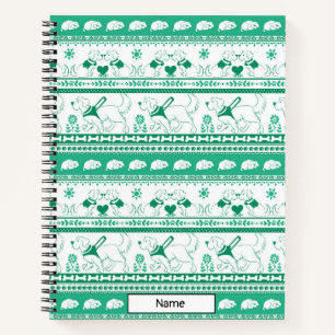 Guide Dog Tale Golden Pattern - Green - Custom Notebook
