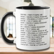 Guide To Grammar Funny Sarcastic Grammar Expletive Mug