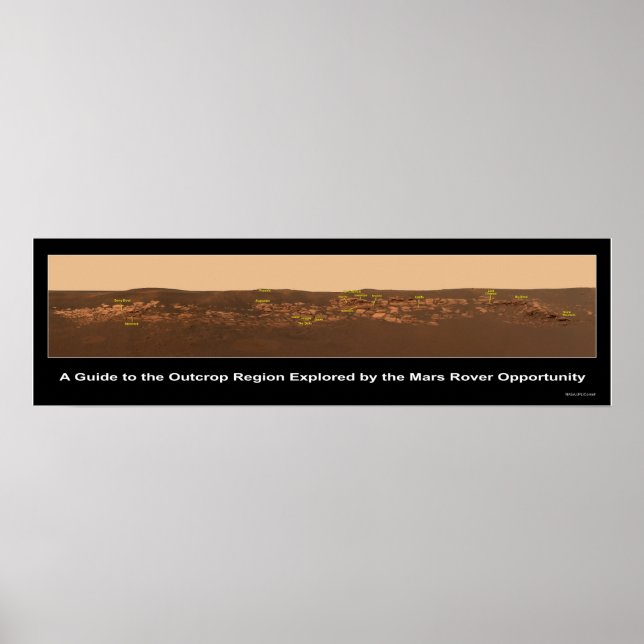 Guide to Rock Outcrop Near Mars Rover Opportunity Poster (Front)