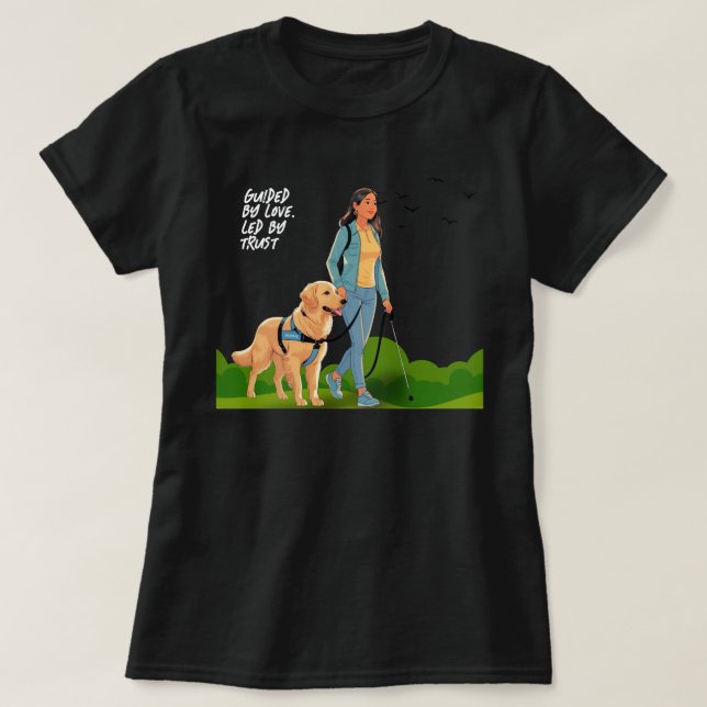 Guided by Love – Guide Dog Support Design for Adul T-Shirt (Design Front)