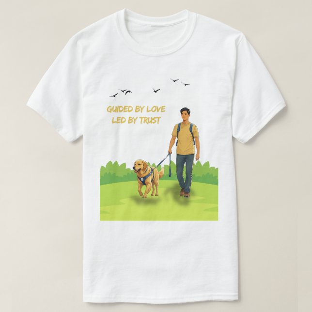 Guided by Love – Guide Dog Support Design for Adul T-Shirt (Design Front)