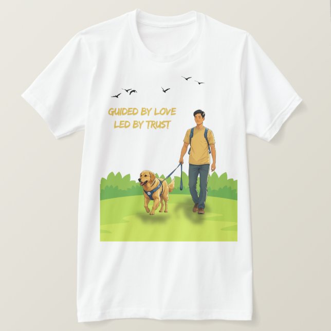 Guided by Love – Guide Dog Support Design for Adul T-Shirt (Design Front)