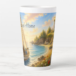Guided Home Coastal Lighthouse Latte Mug