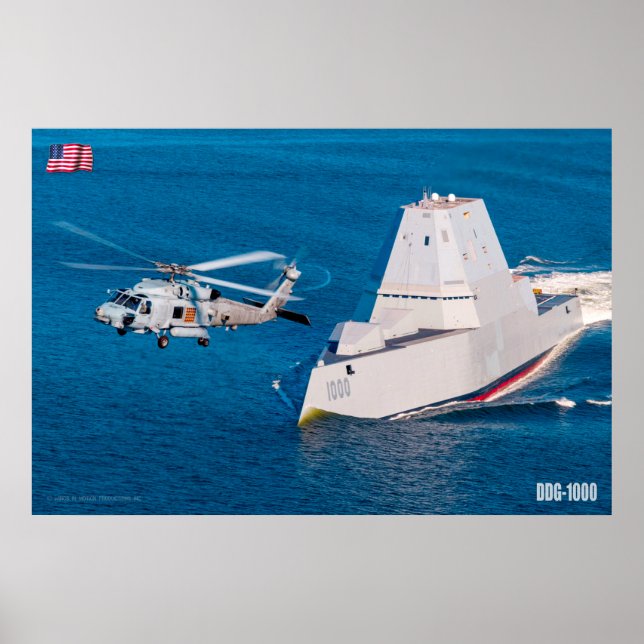 GUIDED-MISSILE DESTROYER – DDG-1000 POSTER (Front)