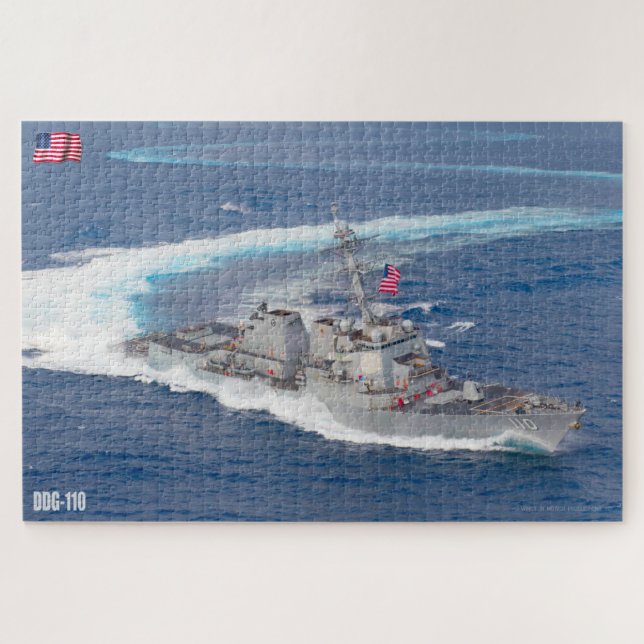 GUIDED-MISSILE DESTROYER – DDG-110 (20x30 INCH) Jigsaw Puzzle (Horizontal)