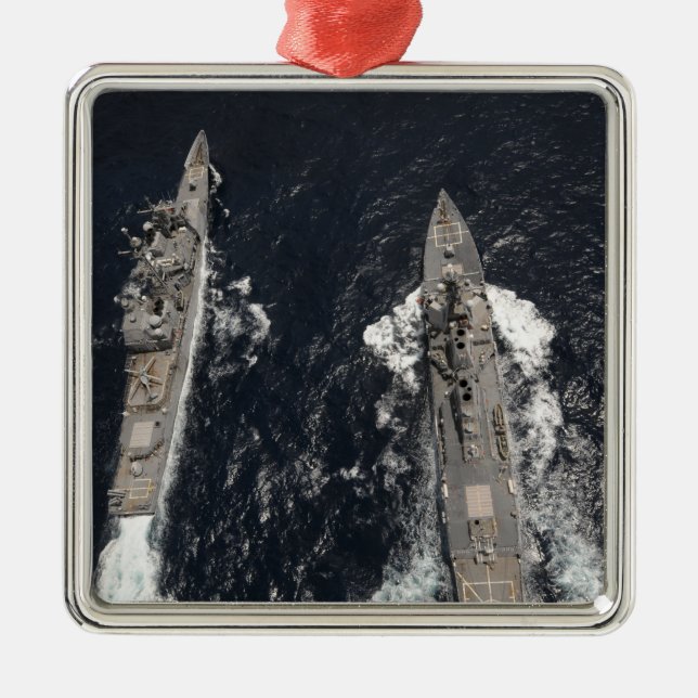 Guided-missile destroyer USS Gridley Metal Ornament (Front)