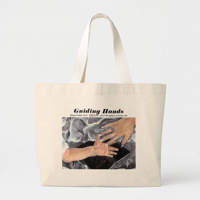 Guiding Hands - Customized Large Tote Bag (Front)