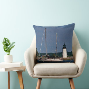 Guiding Light of Newport Throw Pillow