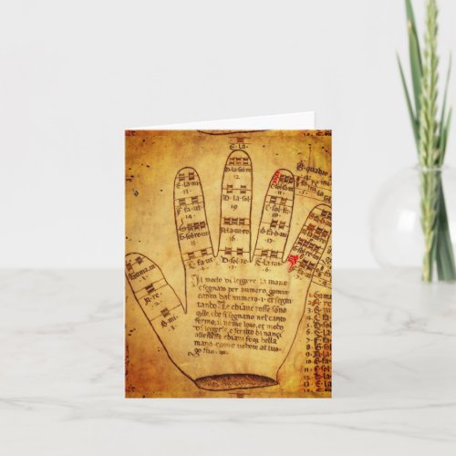 Guidonian Hand late 15th century Note Card